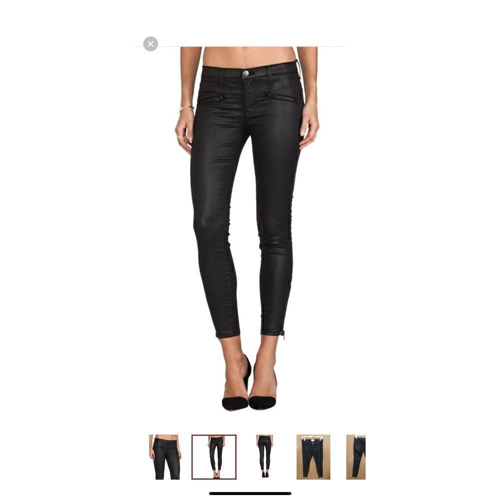 Current/Elliott SOHO Zip Stiletto Navy Coated Pants Sz 26